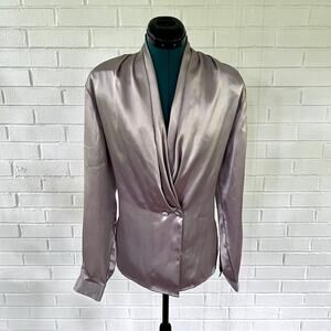 Vintage 90s does 40s Westbound polyester satin blouse